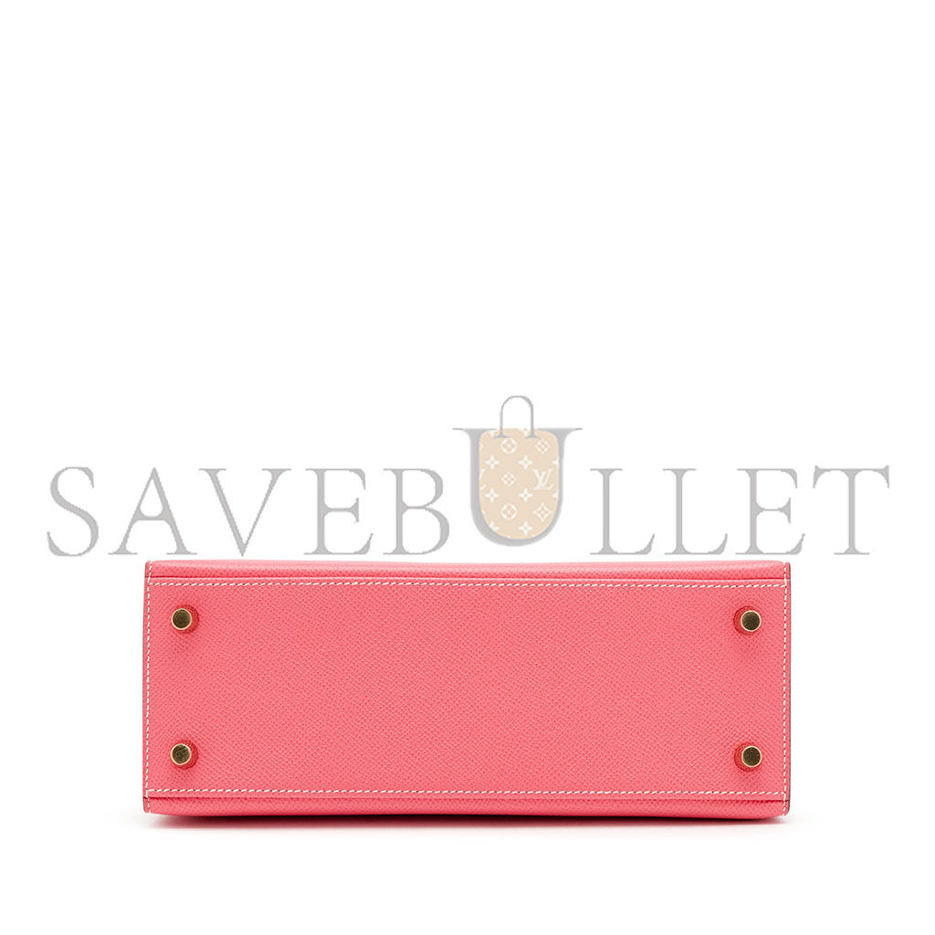 HERMÈS MASTER ROSE KELLY 25 GOLD HARDWARE (25*17*7cm)